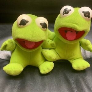 2 Vintage Baby Kermit The From Plushies